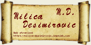 Milica Desimirović vizit kartica